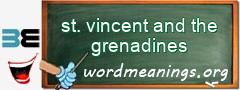 WordMeaning blackboard for st. vincent and the grenadines